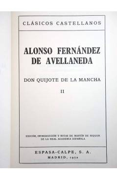 Muestra 1 de CLÁSICOS CASTELLANOS 175. DON QUIJOTE DE LA MANCHA II (Alonso Fernández De Avellaneda) Espasa Calpe 1972