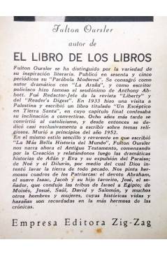 Muestra 1 de EL LIBRO DE LOS LIBROS. HISTORIA DEL ANTIGUO TESTAMENTO (Fulton Oursler) ZigZag 1952