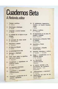 Contracubierta de SIGNIFICADO DEL VALOR DE USO EN EL CAPITAL (Rodolfo Banfi) A. Redondo 1973