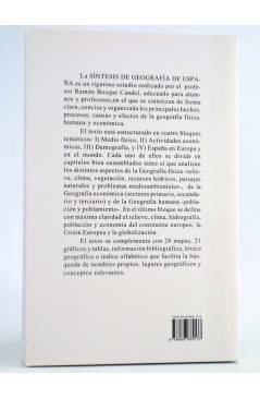 Contracubierta de SÍNTESIS DE GEOGRAFÍA DE ESPAÑA (Ramón Bosque Candel) Globo 2005