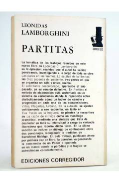 Contracubierta de PARTITAS (Leonidas Lanborghini) Corregidor 1972