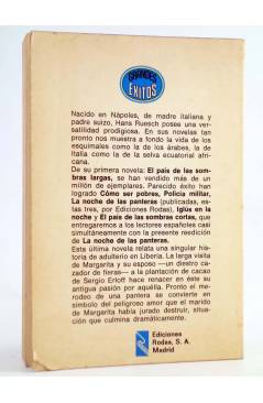 Contracubierta de LA NOCHE DE LAS PANTERAS (Hans Ruesch) Rodas 1975