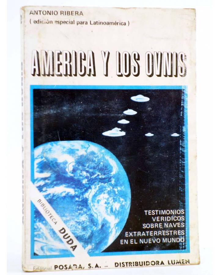 Cubierta de AMÉRICA Y LOS OVNIS (Antonio Ribera) Posada 1977