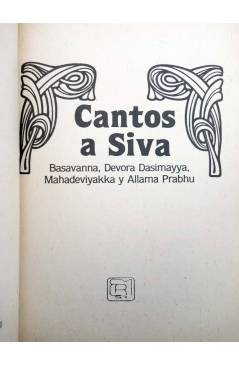 Muestra 1 de COL. CAMAFEO. CANTOS A SIVA (Basavanna / Dasimayya / Mahadeviyakka / Prabhu) González Ramos 1981