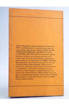 Contracubierta de ENDYMION 28. HOMO LOQUENS. POEMAS (Antonio Hernández) Ayuso 1981