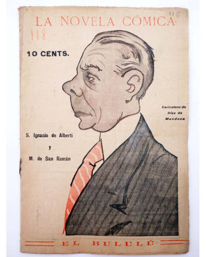 Cubierta de LA NOVELA CÓMICA 118. EL BULULÚ (S. Ignacio De Alberti / M. De San Román) Madrid 1918