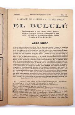 Muestra 1 de LA NOVELA CÓMICA 118. EL BULULÚ (S. Ignacio De Alberti / M. De San Román) Madrid 1918
