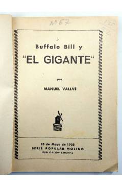 Muestra 1 de SERIE POPULAR MOLINO 67. BUFFALO BILL Y EL GIGANTE (Manuel Vallvé) Molino 1935