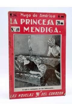 Cubierta de LAS NOVELAS DEL CORAZÓN. LA PRINCESA MENDIGA 49 (Hugo De América) Vecchi Circa 1920