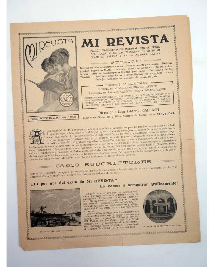 Cubierta de MI REVISTA. FOLLETO PUBLICITARIO 1918. DÍPTICO (Vvaa) CALPE 1918