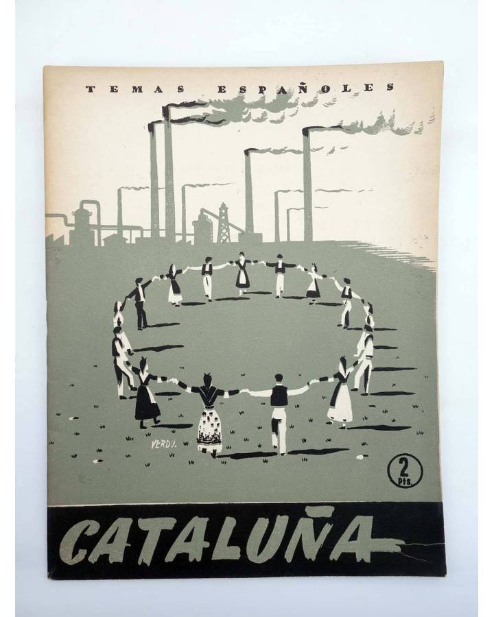 Cubierta de TEMAS ESPAÑOLES 52. CATALUÑA (F. Ferrari Billoch) Publicaciones Españolas 1956