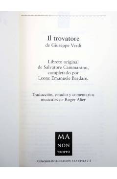 Muestra 1 de INTRODUCCIÓN A LA ÓPERA 1. IL TROVATORE (Giuseppe Verdi) Ma Non Troppo 2000