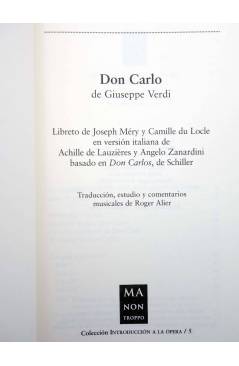 Muestra 1 de INTRODUCCIÓN A LA ÓPERA 5. DON CARLO (Giuseppe Verdi) Ma Non Troppo 2001
