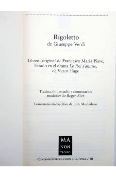 Muestra 1 de INTRODUCCIÓN A LA ÓPERA 10. RIGOLETTO (Giuseppe Verdi) Ma Non Troppo 2005