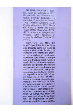 Muestra 1 de COLECCIÓN SINOPLE SERIE MALVA 7. CUANDO EL MES DE MAYO NO ERA FRANCÉS (Néstor Ramírez) Prometeo 1980