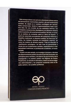 Contracubierta de ENSAYOS PROMETEO 1. MADRE ESPAÑA (Rafael Ll. Ninyoles) Prometeo 1979