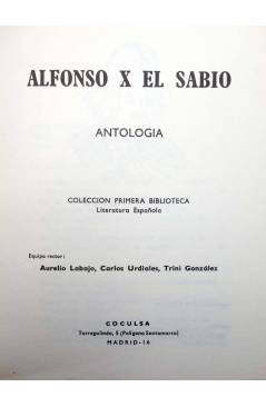 Muestra 1 de COLECCIÓN PRIMERA BIBLIOTECA 3. ANTOLOGÍA (Alfonso X El Sabio) Coculsa 1970