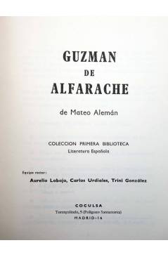 Muestra 1 de COLECCIÓN PRIMERA BIBLIOTECA 20. GUZMÁN DE ALFARACHE (Mateo Alemán) Coculsa 1967