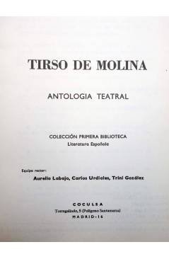 Muestra 1 de COLECCIÓN PRIMERA BIBLIOTECA 26. ANTOLOGÍA TEATRAL (Tirso De Molina) Coculsa 1981