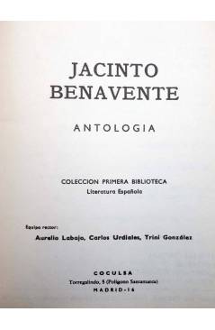 Muestra 1 de COLECCIÓN PRIMERA BIBLIOTECA 61. ANTOLOGÍA TEATRAL (Jacinto Benavente) Coculsa 1981