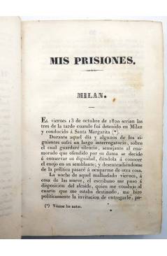 Muestra 3 de MIS PRISIONES. MEMORIAS DE SILVIO PELLICO (D.A.- Rotondo) Denné y Compañía 1838