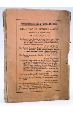 Contracubierta de SEVILLA Y OTROS POEMAS (Manuel Machado) América Circa 1918