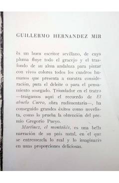 Muestra 1 de MARTÍNEZ EL MONTAÑÉS (Guillermo Hernández Mir) Nacional 1954. DEDICATORIA DEL AUTOR