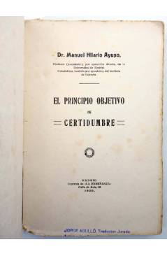 Muestra 2 de EL PRINCIPIO OBJETIVO DE CERTIDUMBRE (Manuel Hilario Ayuso) La Enseñanza 1920