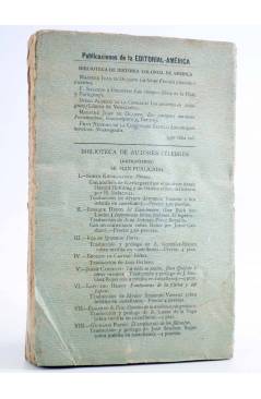 Contracubierta de LOS ÚLTIMOS VIRREYES DE NUEVA GRANADA (Francisco Montalvo / Juan Sámano) América Circa 1920. INTONSO
