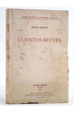 Cubierta de BIBLIOTECA ANDRÉS BELLO. CUENTOS BREVES (Rafael Barrett) América 1919. INTONSO