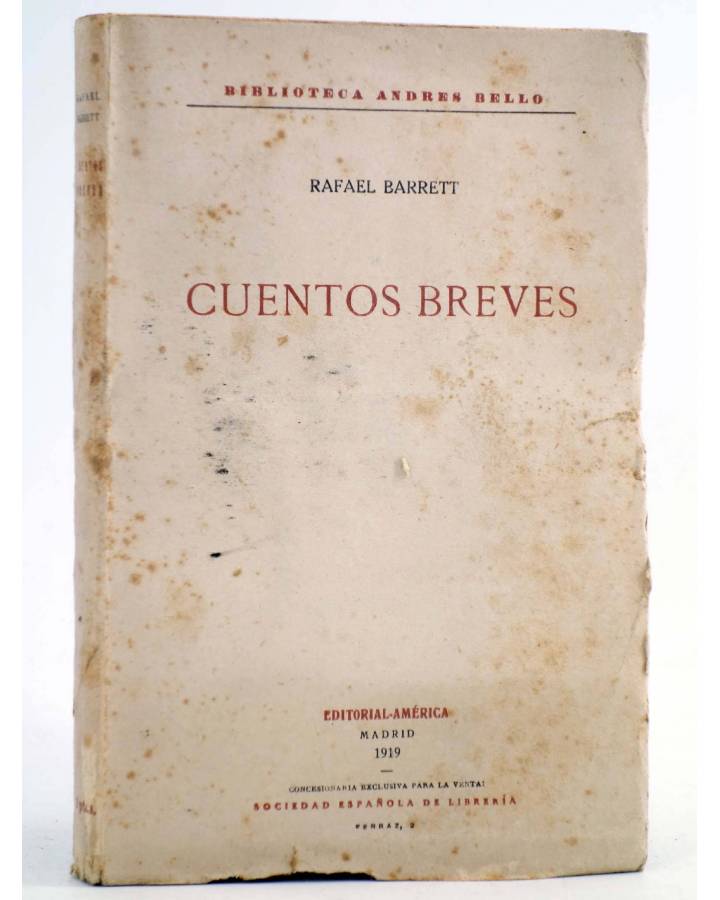 Cubierta de BIBLIOTECA ANDRÉS BELLO. CUENTOS BREVES (Rafael Barrett) América 1919. INTONSO