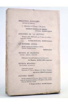 Contracubierta de BIBLIOTECA ANDRÉS BELLO. HOMBRES Y PIEDRAS. AL MARGEN DEL BAEDEKER (Tulio M. Cestero) América 1915. IN