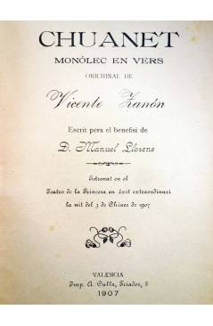 Muestra 1 de CHUANET. MONÒLEC EN VERS (Vicente Ramón) Valencia 1907