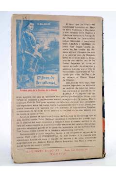 Contracubierta de LA BANDERA DE LA MUERTE. SEGUNDA PARTE DE DON JUAN DE SERRALLONGA (V. Balaguer) Tesoro 1949