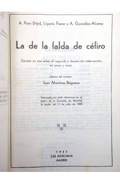 Muestra 1 de LAS MÁSCARAS 2. LA DE LA FALDA DE CÉFIRO (A. Paso / Ferrer / A. González Álvarez) Las Máscaras 1945