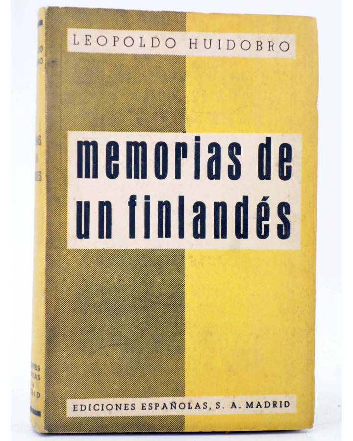 Cubierta de MEMORIAS DE UN FINLANDÉS (Leopoldo Huidobro Pardo) Españolas 1929. INTONSO
