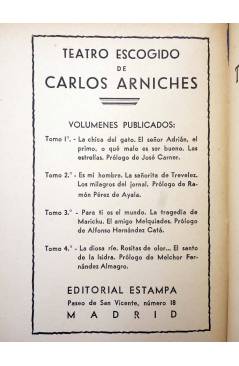 Muestra 1 de TEATRO ESCOGIDO TOMO 4 (Carlos Arniches) Estampa 1932. INTONSO