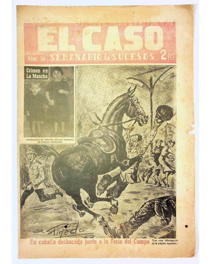 Cubierta de EL CASO. SEMANARIO DE SUCESOS 56. 31 DE MAYO DE 1953. INCOMPLETO (Vvaa) Prensa Castellana 1953