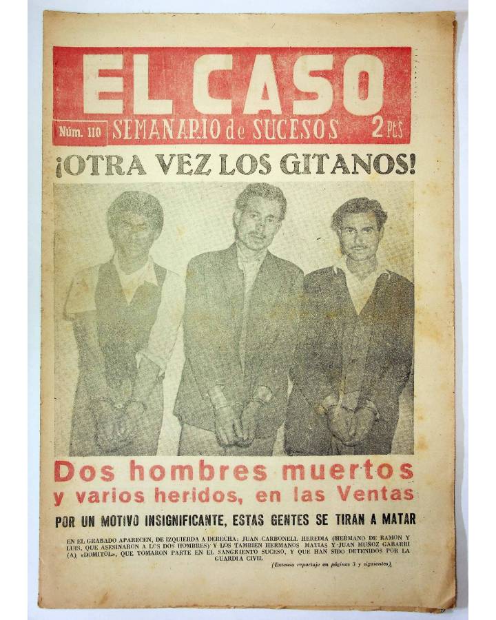 Cubierta de EL CASO. SEMANARIO DE SUCESOS 110. 13 DE JUNIO DE 1954 (Vvaa) Prensa Castellana 1954