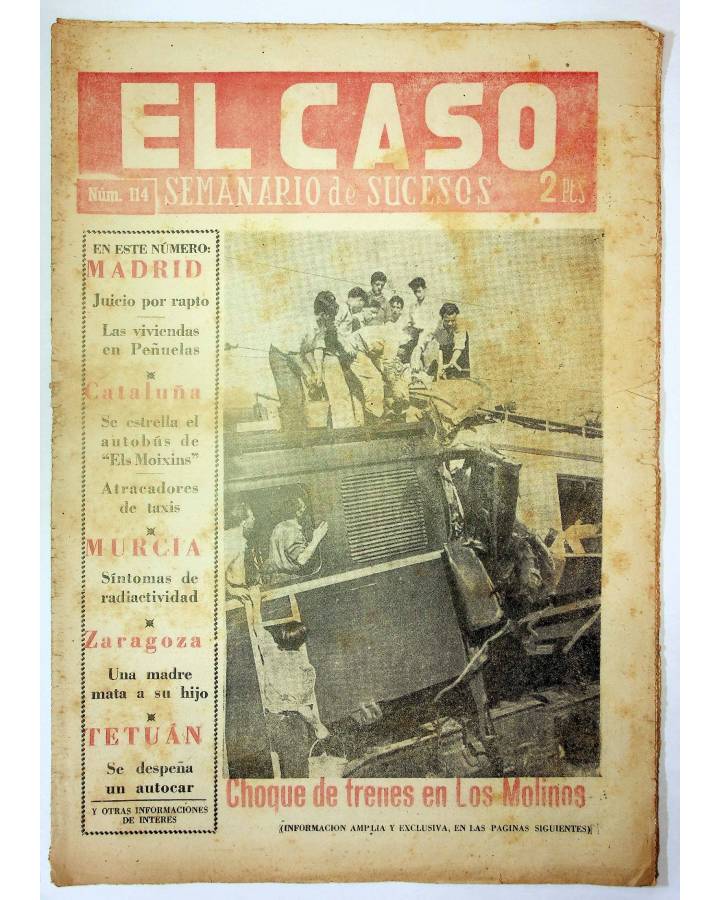 Cubierta de EL CASO. SEMANARIO DE SUCESOS 114. 11 DE JULIO DE 1954 (Vvaa) Prensa Castellana 1954