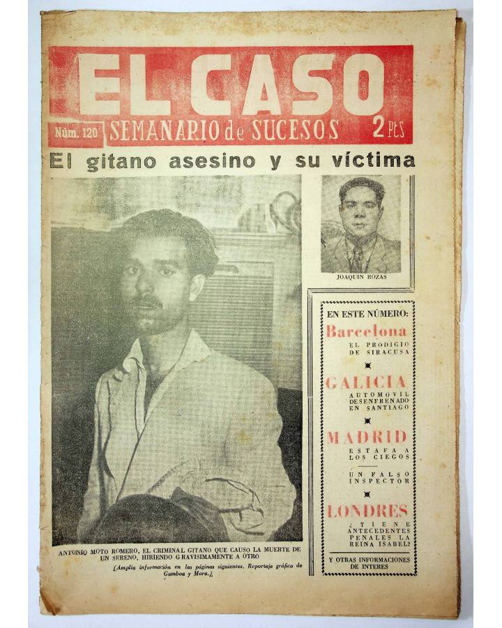 Cubierta de EL CASO. SEMANARIO DE SUCESOS 120. 22 DE AGOSTO DE 1954 (Vvaa) Prensa Castellana 1954