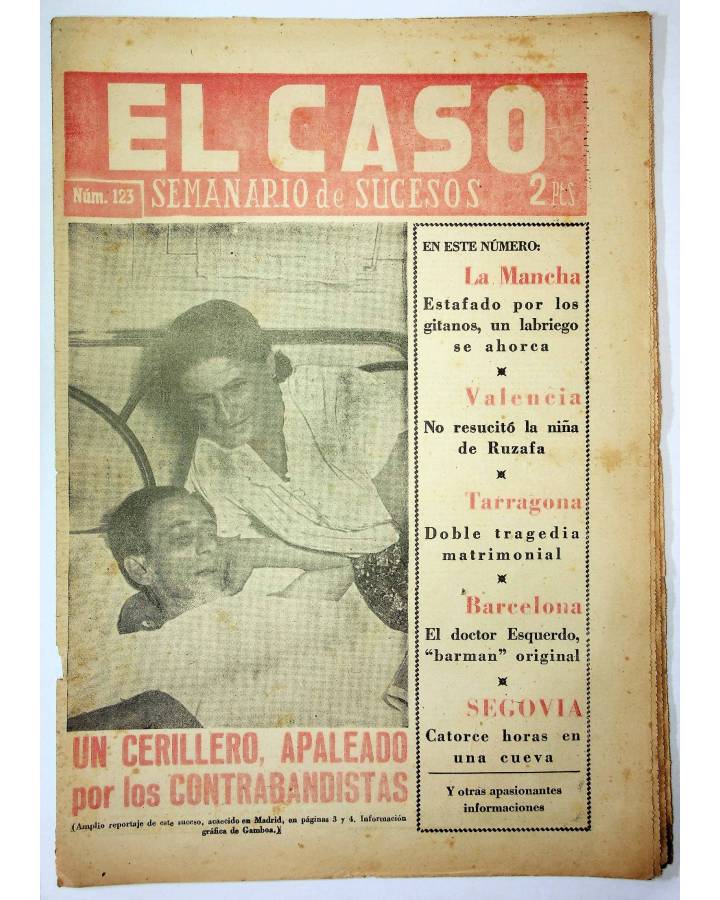 Cubierta de EL CASO. SEMANARIO DE SUCESOS 123. 12 DE SEPTIEMBRE DE 1954 (Vvaa) Prensa Castellana 1954