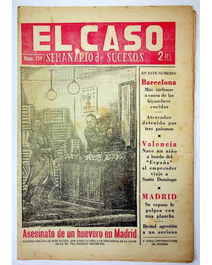 Cubierta de EL CASO. SEMANARIO DE SUCESOS 139. 2 DE ENERO DE 1955 (Vvaa) Prensa Castellana 1955