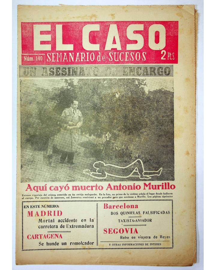Cubierta de EL CASO. SEMANARIO DE SUCESOS 140. 9 DE ENERO DE 1955 (Vvaa) Prensa Castellana 1955