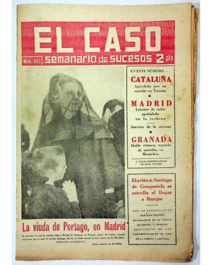 Cubierta de EL CASO. SEMANARIO DE SUCESOS 263. 18 DE MAYO DE 1957 (Vvaa) Prensa Castellana 1957