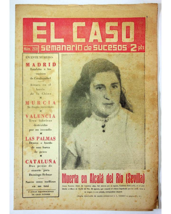Cubierta de EL CASO. SEMANARIO DE SUCESOS 268. 22 DE JUNIO DE 1957 (Vvaa) Prensa Castellana 1957
