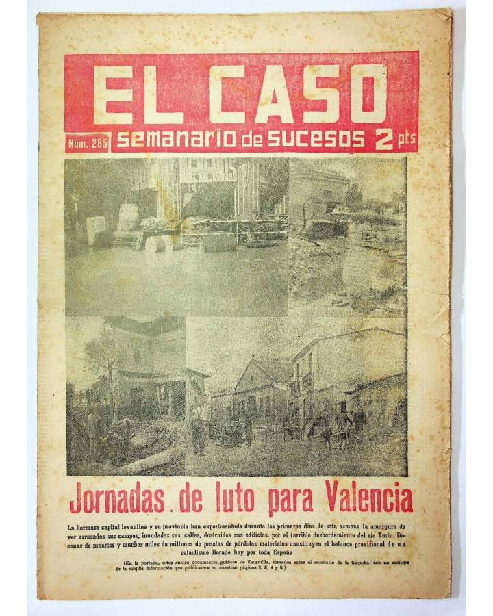 Cubierta de EL CASO. SEMANARIO DE SUCESOS 285. 19 DE OCTUBRE DE 1957 (Vvaa) Prensa Castellana 1957