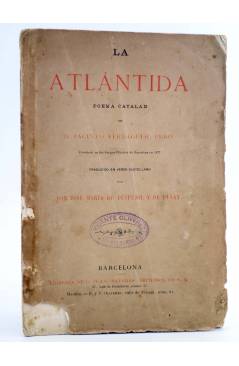 Cubierta de LA ATLÁNTIDA. POEMA CATALÁN (Jacinto Verdaguer Pbro.) Juan Oliveres Circa 1877