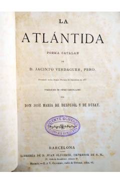 Muestra 1 de LA ATLÁNTIDA. POEMA CATALÁN (Jacinto Verdaguer Pbro.) Juan Oliveres Circa 1877