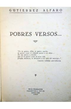 Muestra 1 de POBRES VERSOS (Antonio Gutiérrez Alfaro) Ruiz Hermanos 1926